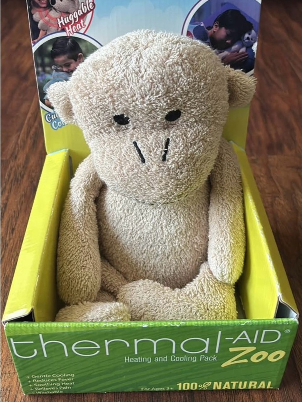 Zoo Beige Plush Heating & Cooling Pack - Monkey